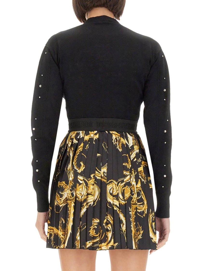 Shop Versace Jeans Couture Jersey With Logo In Black