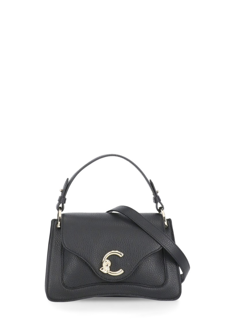 トートバッグ Coccinelle Black Pebbled Leather Hand Bag Coccinelle Bag Black Leather Branded Designer Handbag Zip | eBay