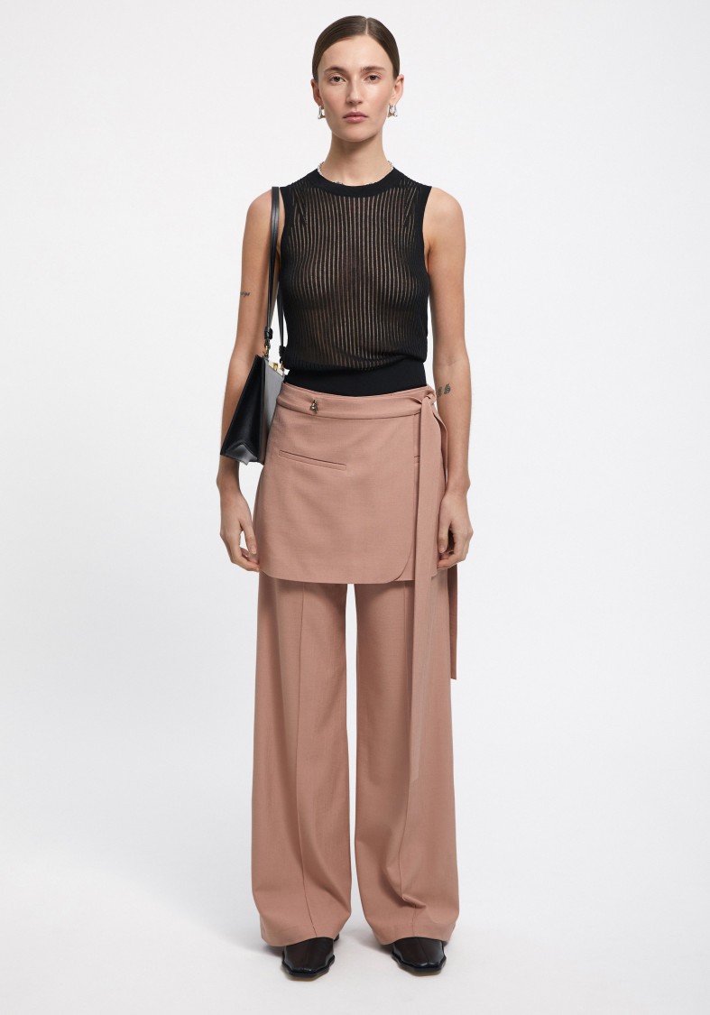 Shop Aeron Huraa - Wide Leg Suiting Pants In Pink