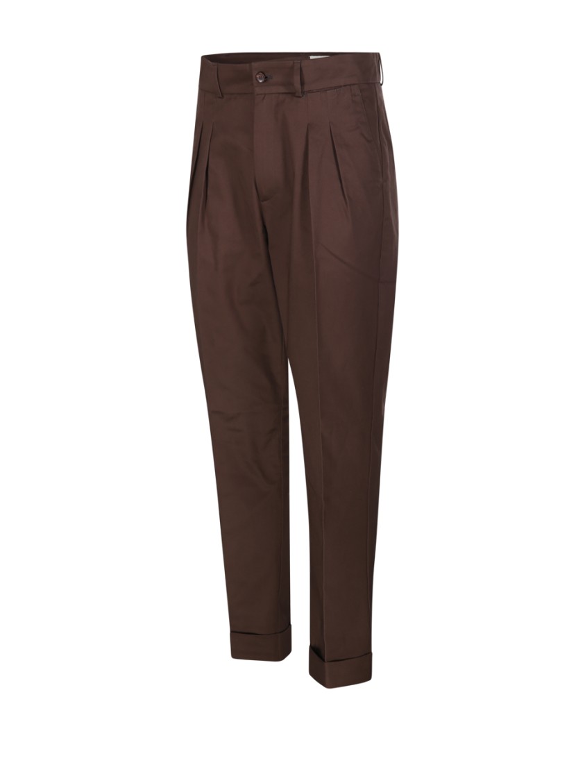 MARCO COPPOLA MARCO COPPOLA DOUBLE-PLEATED TAILORED PANTS WITH REFINED CUFFS