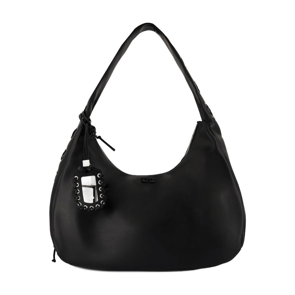 ボストンバッグ Bou Xxl Shoulder Bag - Ganni - Leather - Black Black Black XXL Hobo Bag | GANNI US