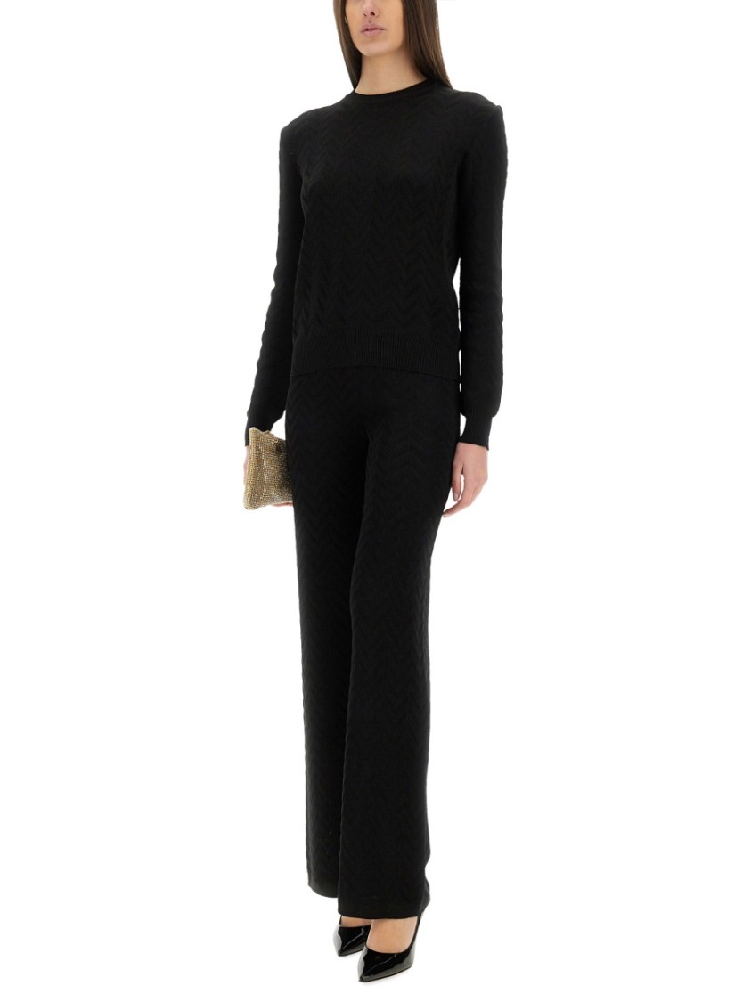 Shop Missoni Chevron Pattern Sweater In Black