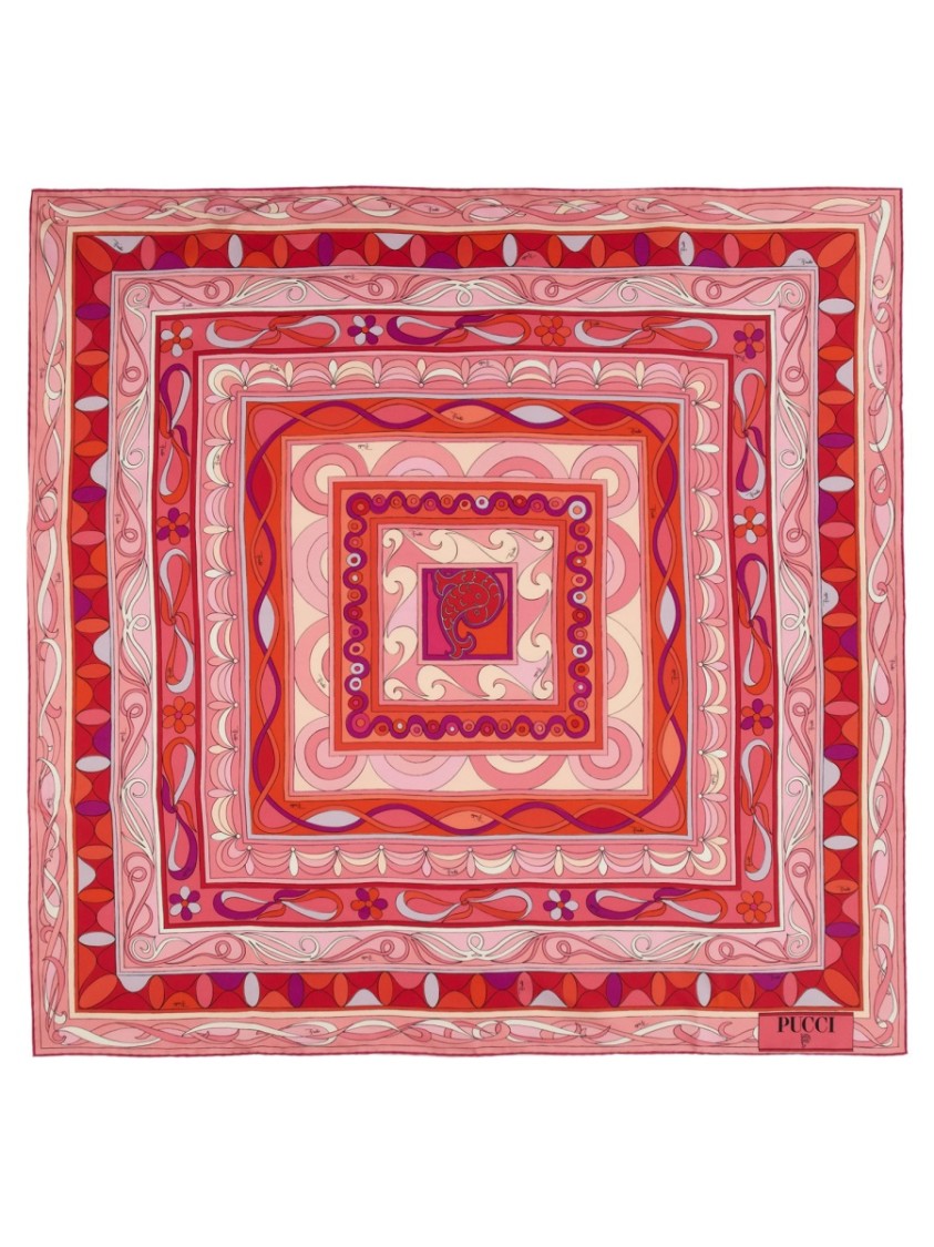 PUCCI PUCCI GEOMETRIC PATTERN SILK SCARF