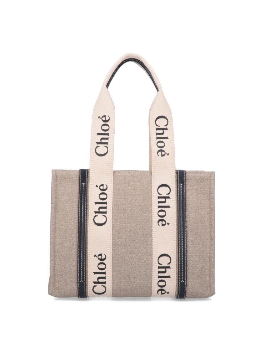 Chloé "Woody" Tote Bag Beige
