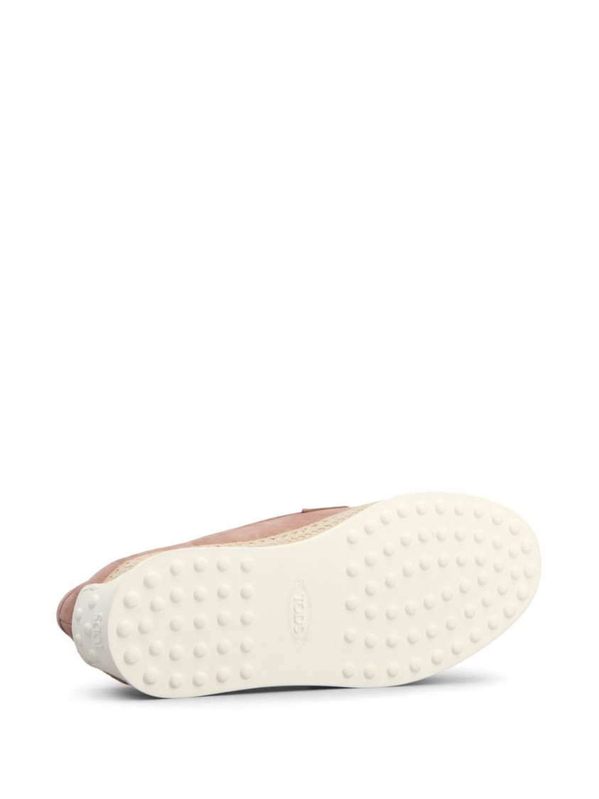 Shop Tod's Slip-on Flat Shoes With Woven Accent