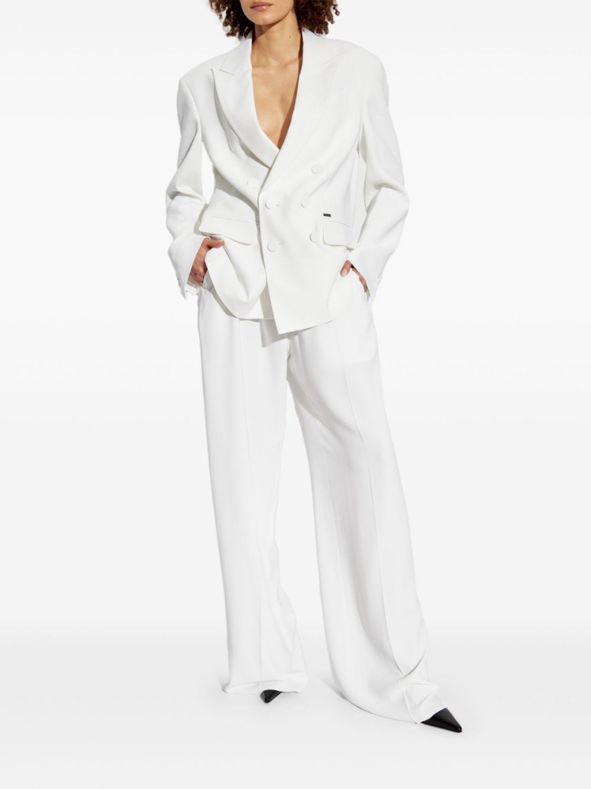 Shop Dsquared2 Wide-leg Trousers In Soft Stretch Viscose