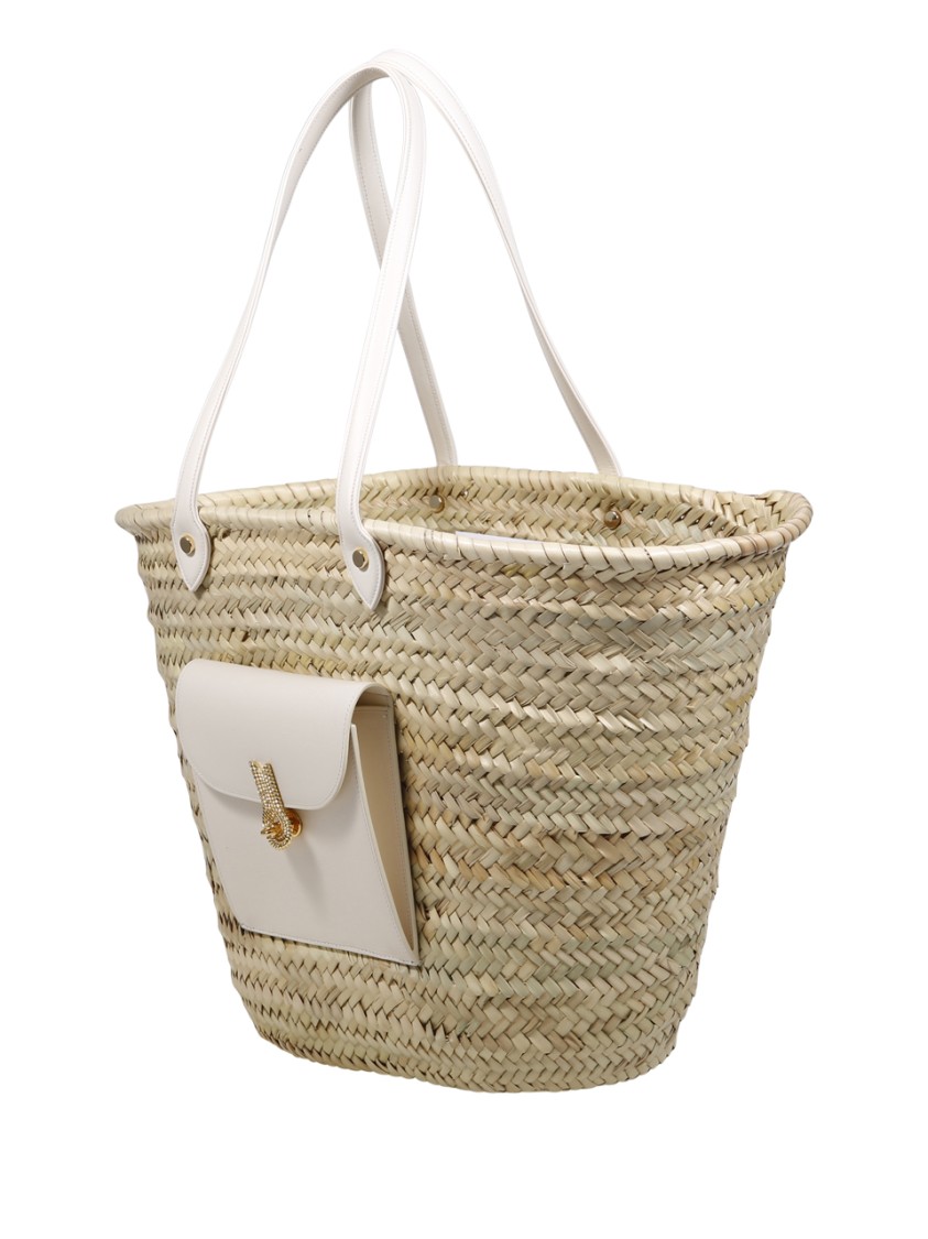 Amato Daniele Queen Basket Long Handles Bag In Neutrals