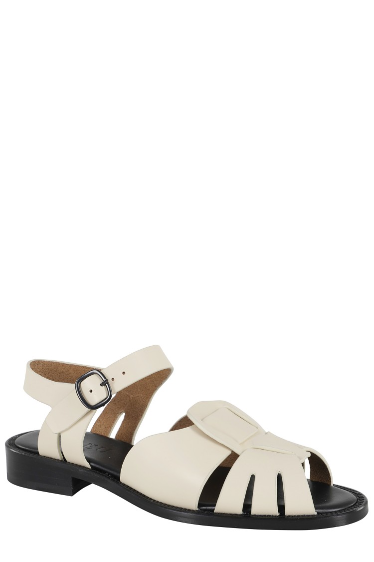 Hereu Round-headed Flat Sandals In Neutrals