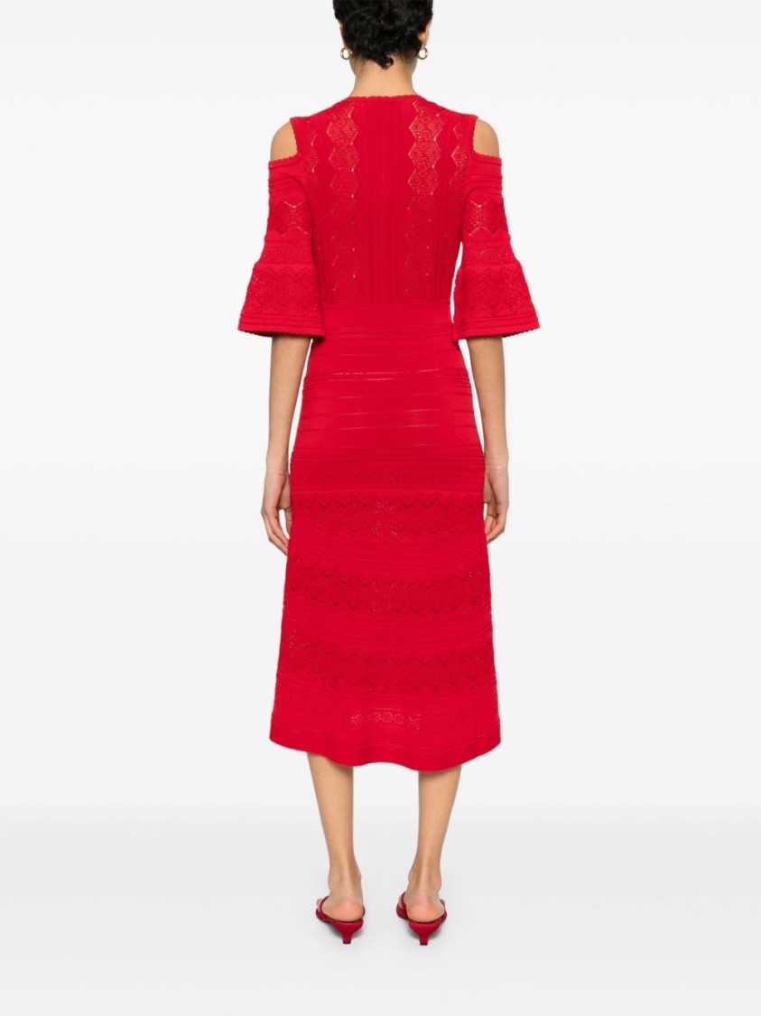 Shop Twinset Twin-set Flared Sleeve Midi Dress
