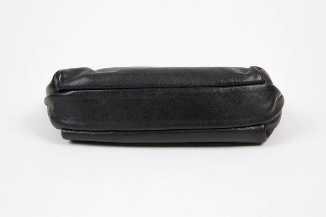 DIOR CHRISTIAN DIOR BLACK LEATHER CLUTCH BAG