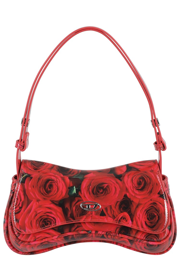 Diesel Red Shiny Recycled Pu Clutch With Controller-inspired Design