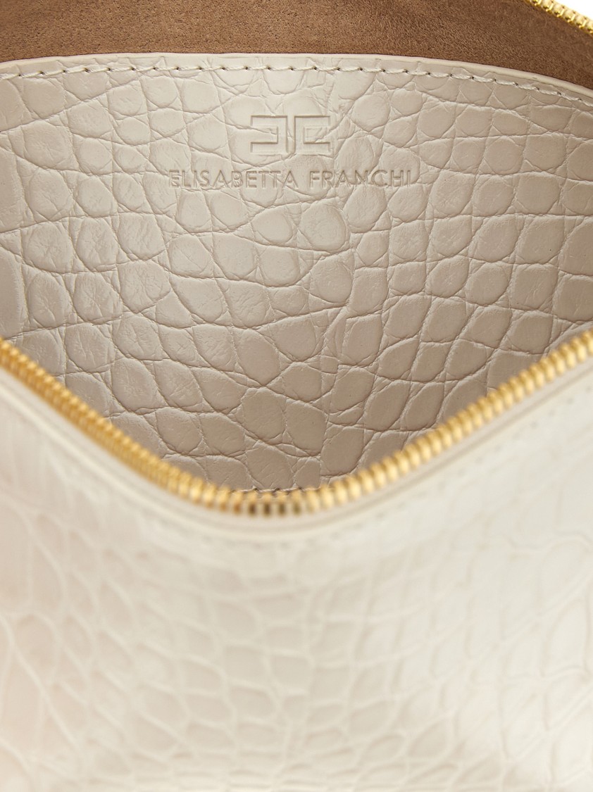 Elisabetta Franchi 'baguette' Clutch In Neutral