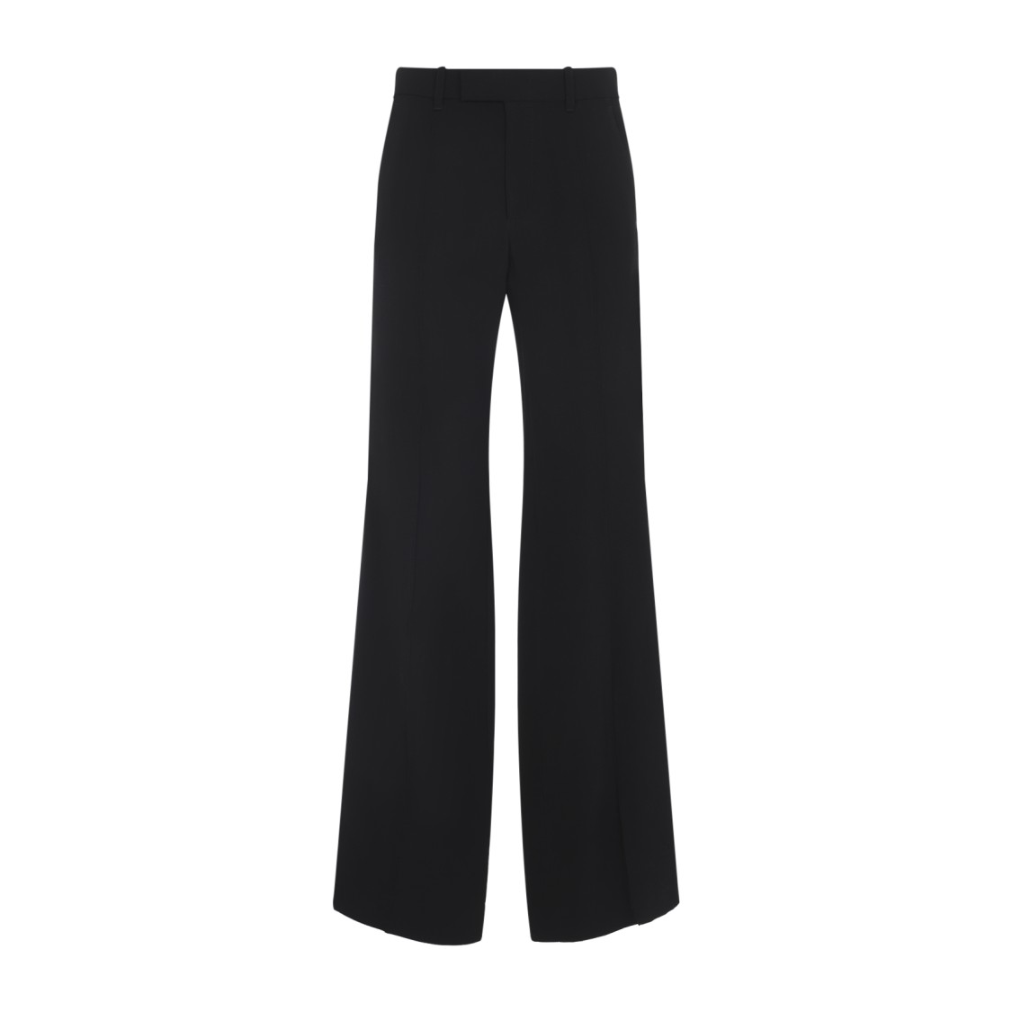 Phoebe Philo Black Viscose And Silk Tuxedo Pants With Satin Detailing In Black