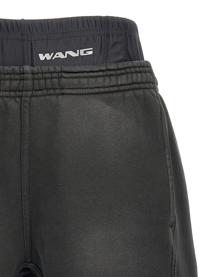Alexander Wang T T By Alexander Wang Layered Cotton Technical Fabric Boxer Shorts In Black
