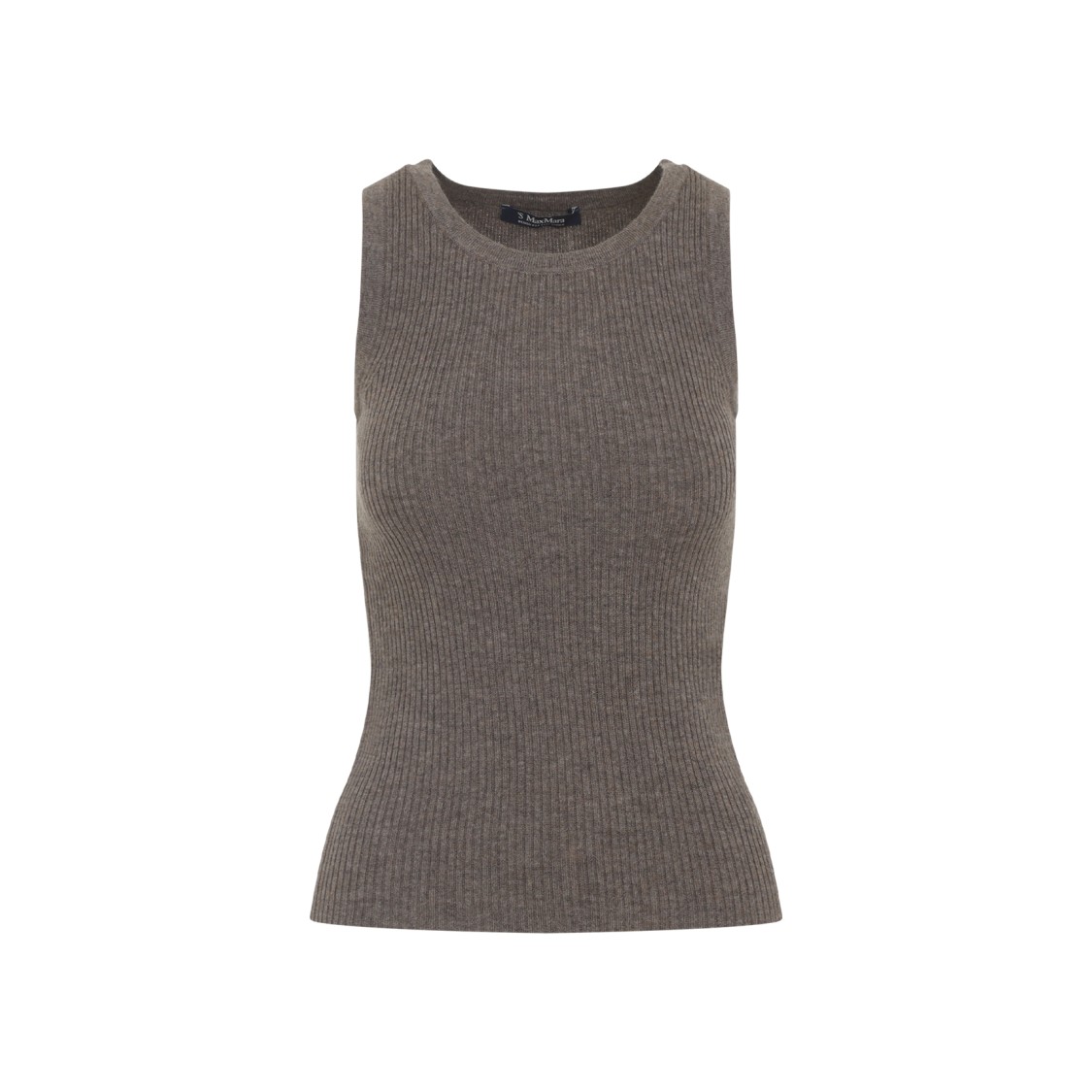 Max Mara Cipro Brown Wool And Cashmere Tank Top In Gray