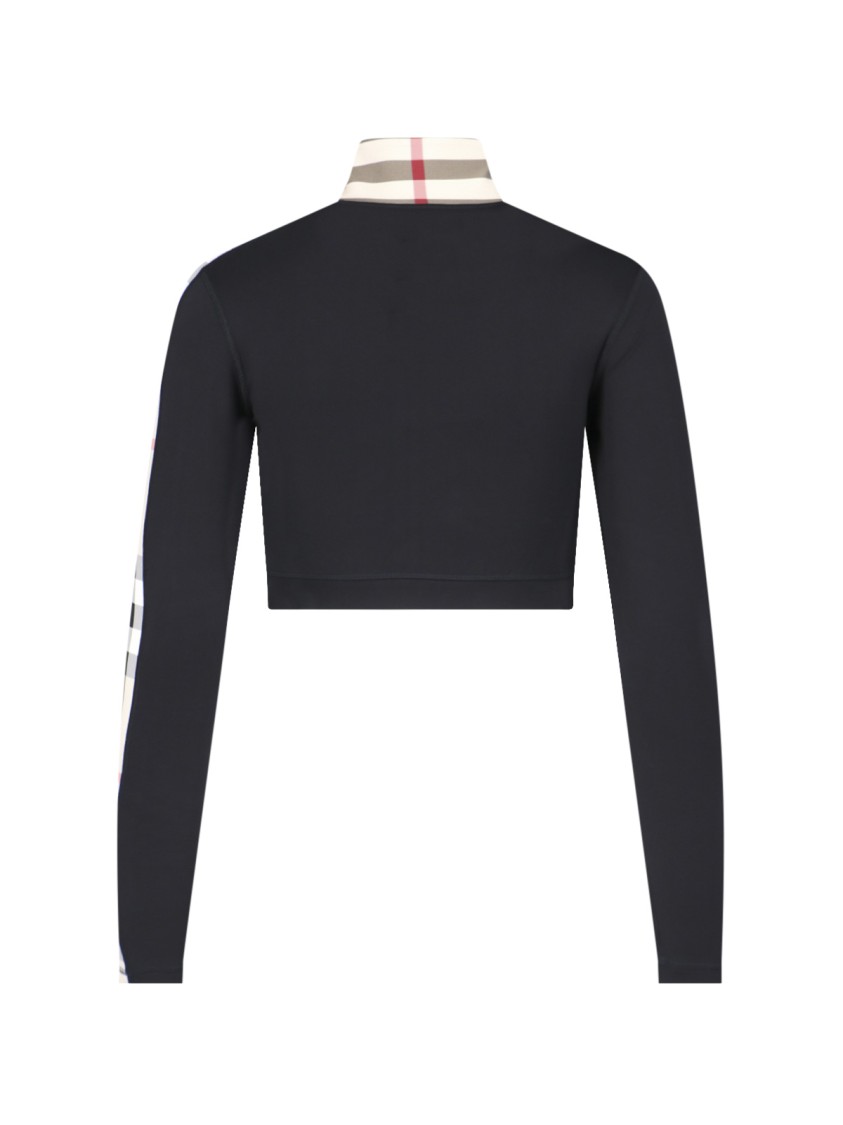 Shop Burberry Cropped Jacket With High Collar