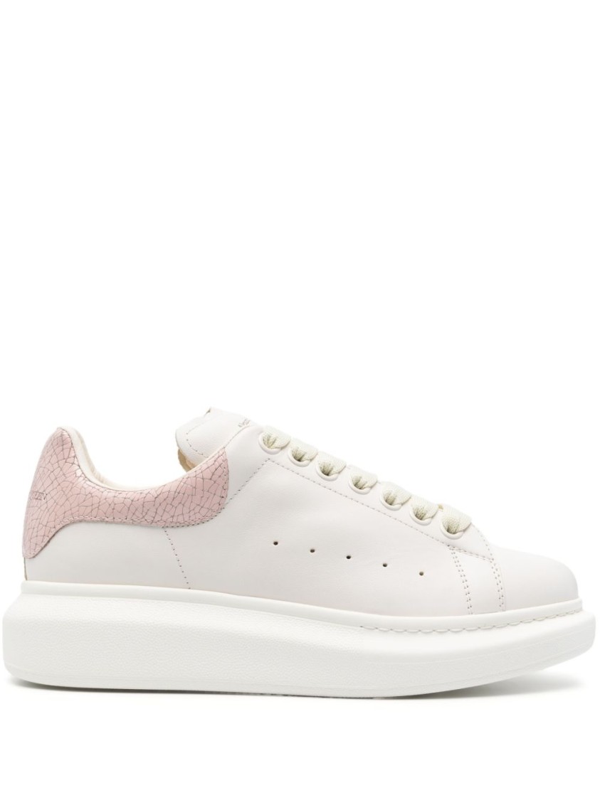 Shop Alexander Mcqueen White Calfskin Sneakers