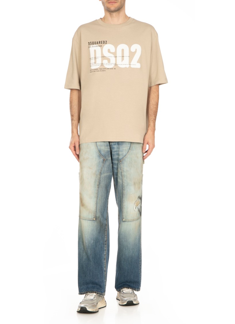 Dsquared2 Vintage-effect Silver Leather Mesh Sneakers In Grey