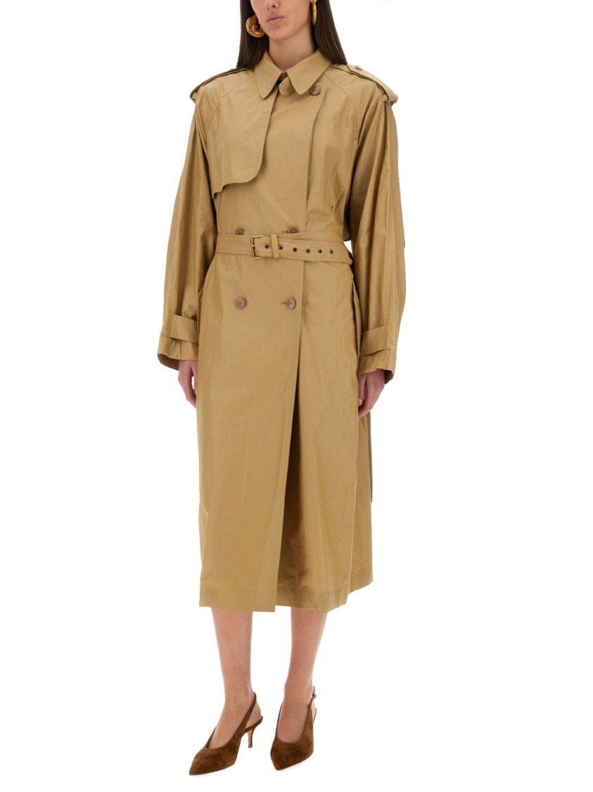 Isabel Marant Belted Double-breasted Trench Epaulettes Storm Flap In Neutrals