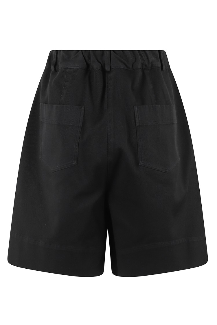 MALO MALO HIGH-WAISTED BLACK BERMUDA SHORTS