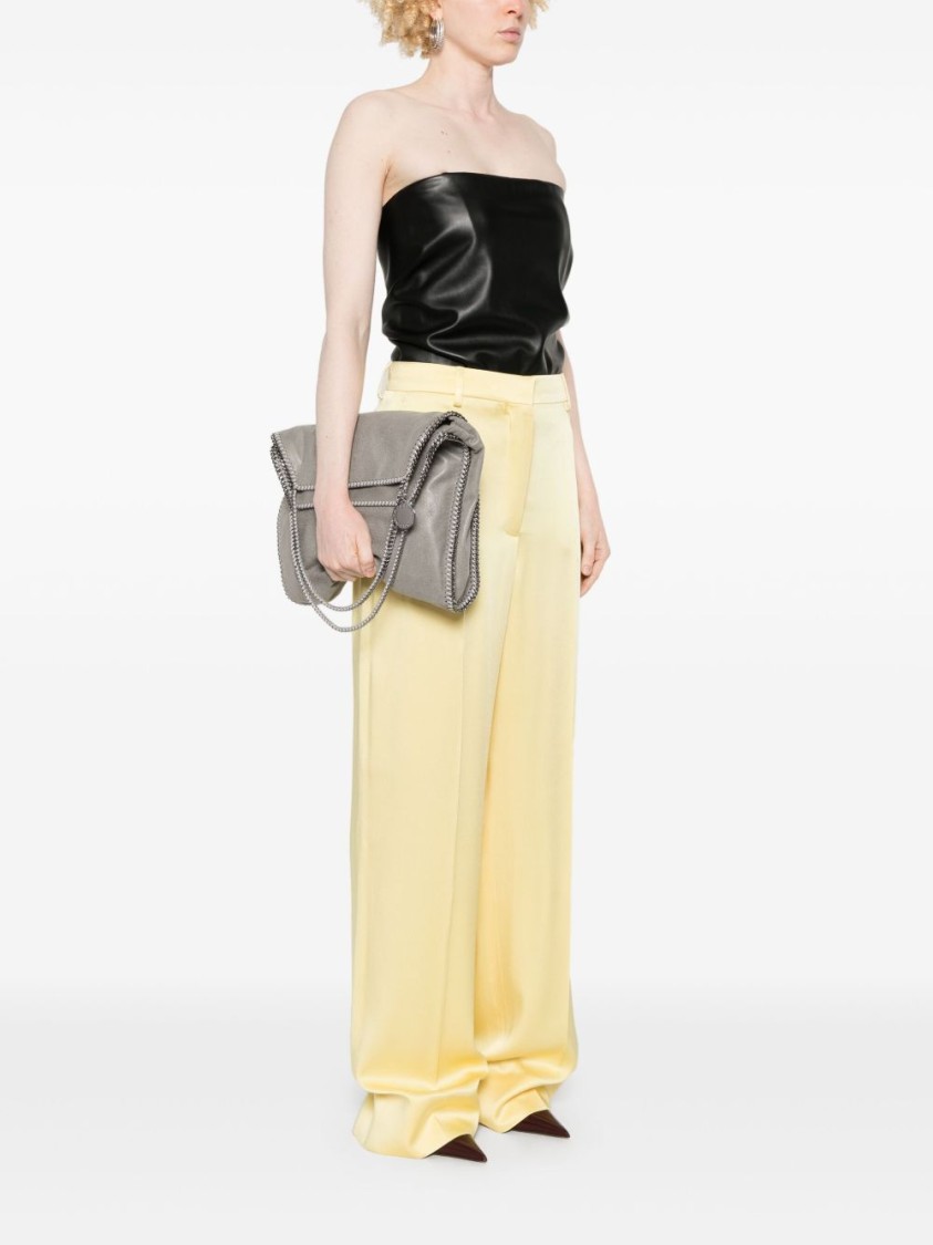 Stella Mccartney Textured Grey Handbag With Chain Detail In Grey