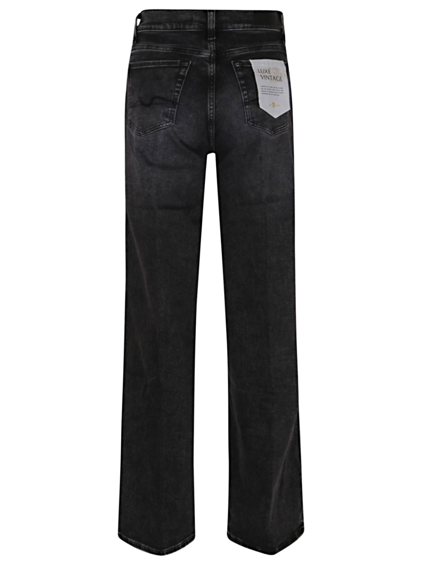 7 For All Mankind High-rise Wide Flared Jeans In Black