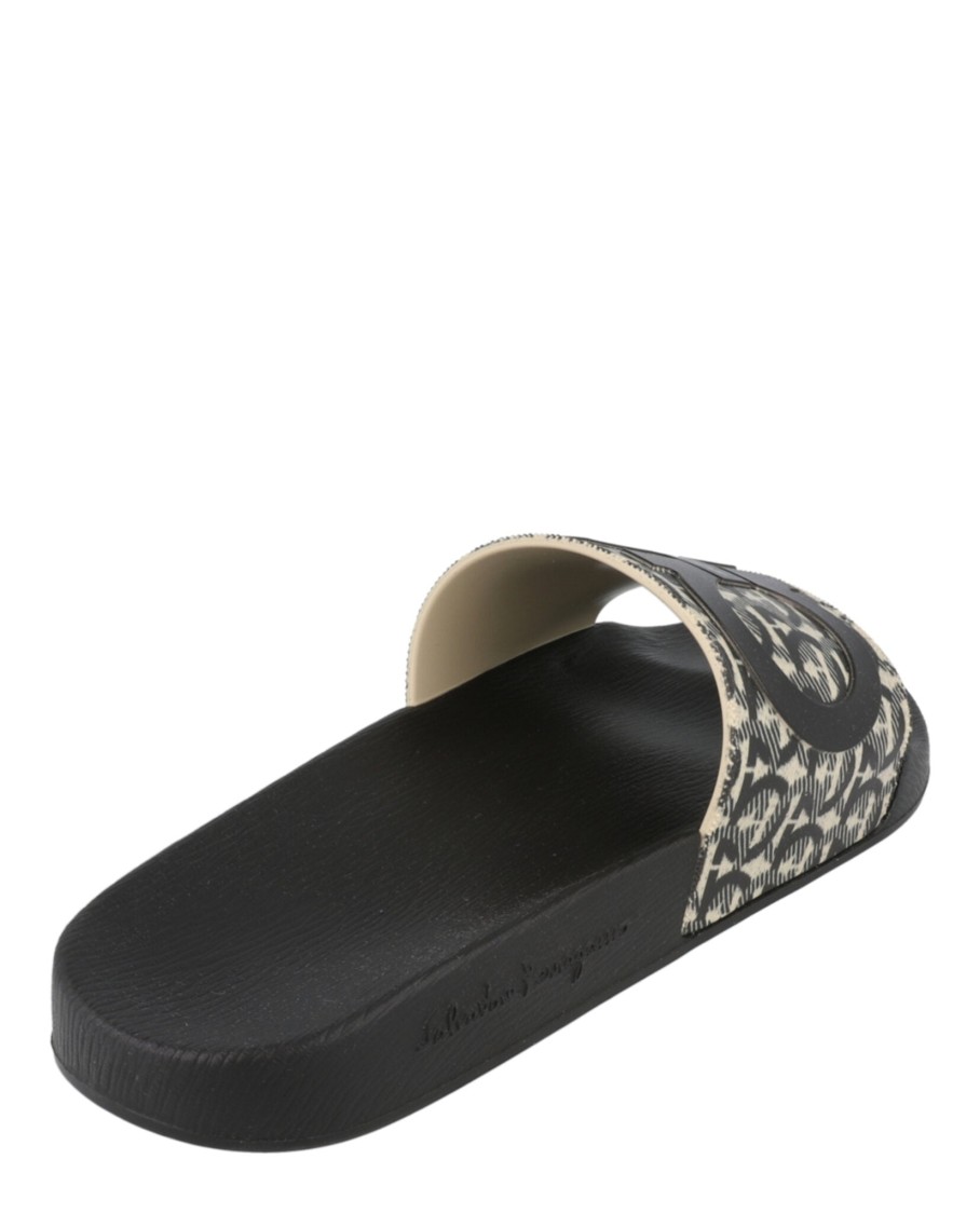 Ferragamo Groovy Dual Gancini Slides