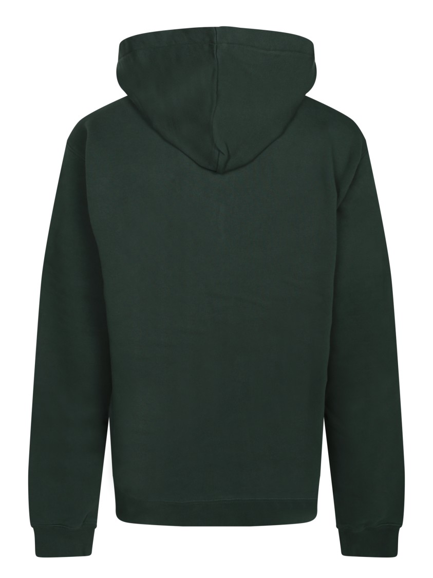 Shop Jacquemus Relaxed Fit Green Hoodie With White Logo In Black