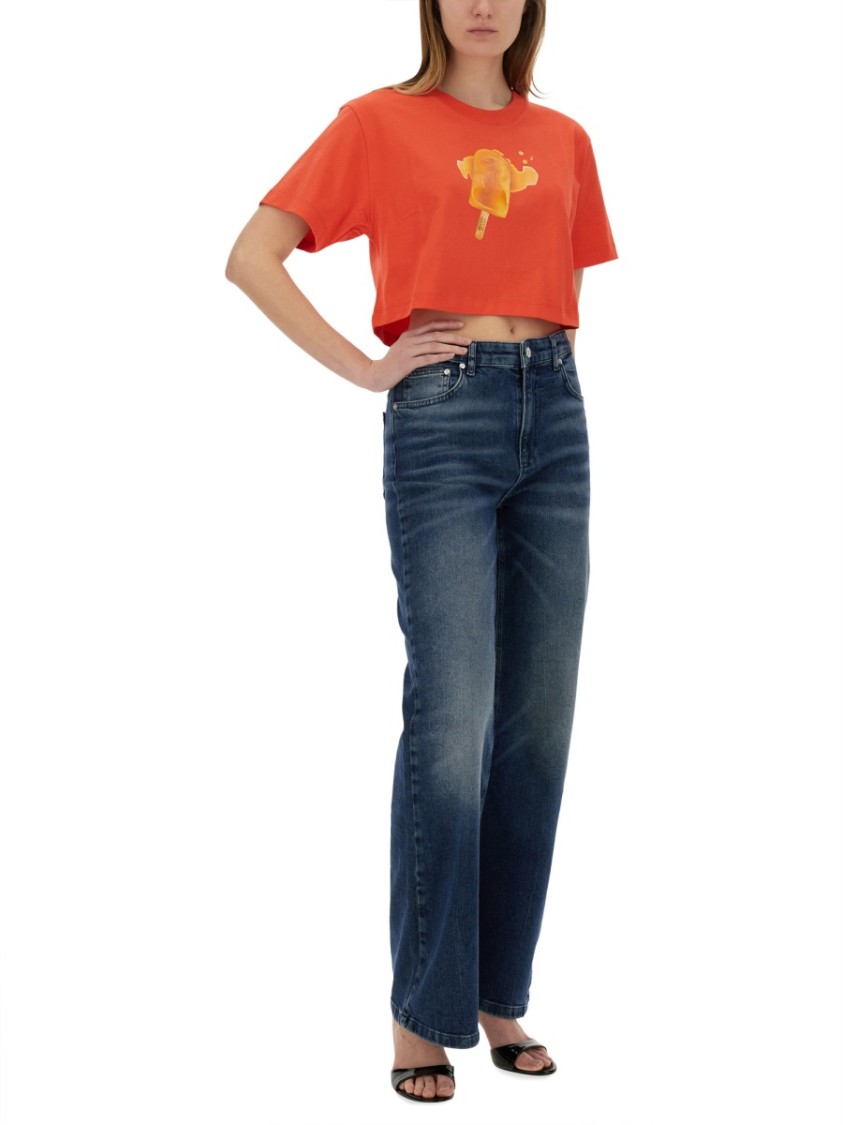 MOSCHINO MOSCHINO WIDE-LEG HIGH WAIST DENIM JEANS