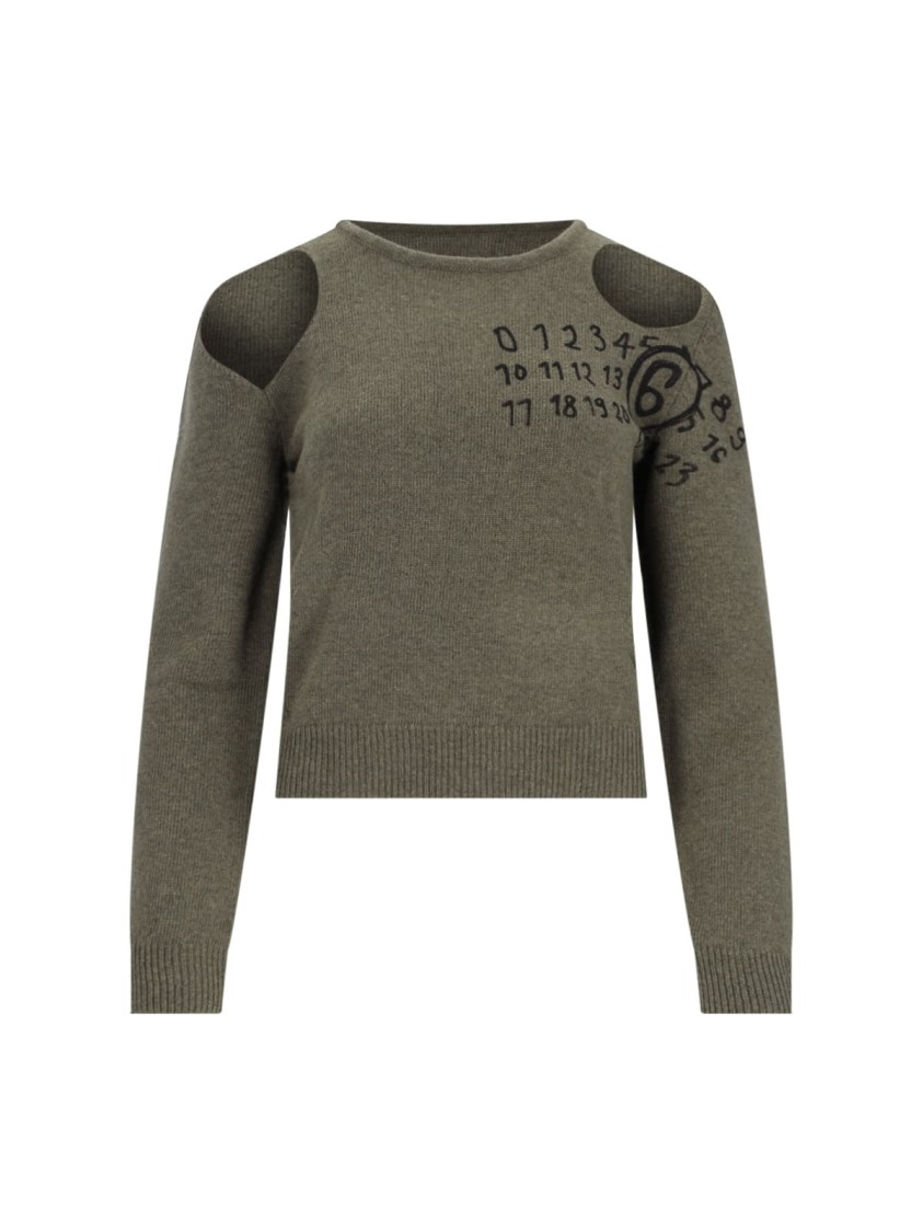 Mm6 Maison Margiela Mm6 By Maison Margiela Cut-out Detail Sweater – Green