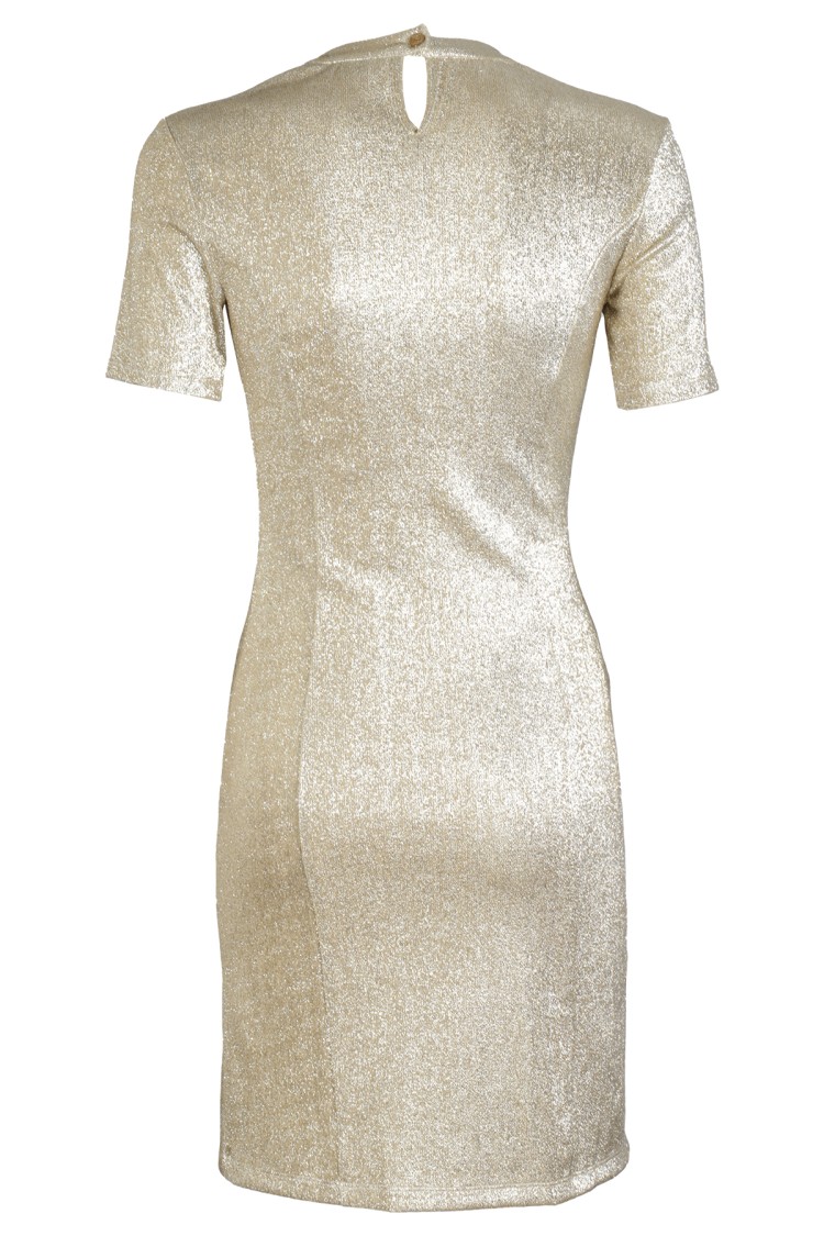 Rabanne Asymmetric Ruched Metallic Crepe Mini Dress In Gold