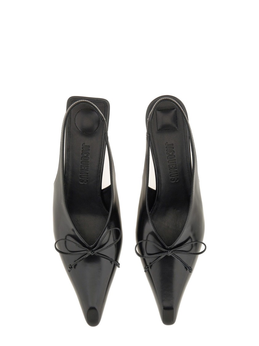 Jacquemus Les Low Cubisto 35 Leather Slingback Pumps In Black
