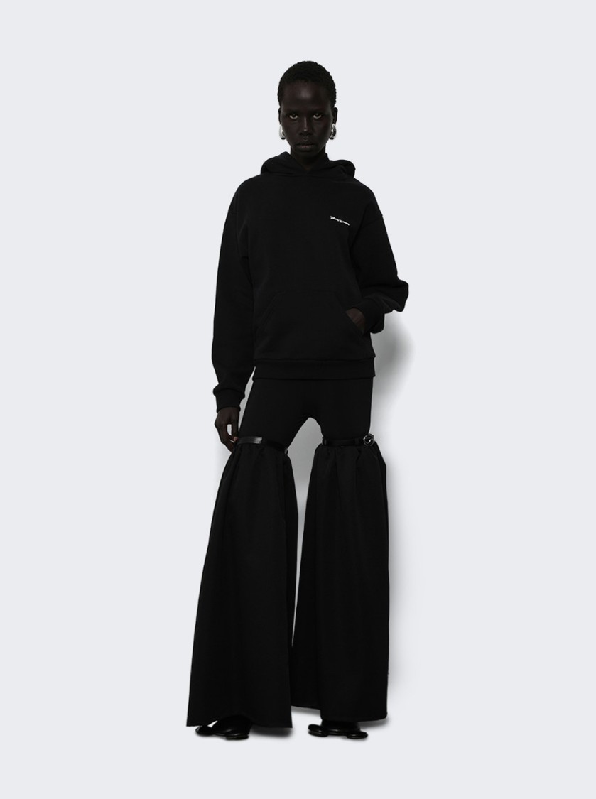 Coperni Black Sweatshirt With Logo Lettering And Front Kangaroo Pocket In Cotton Woman