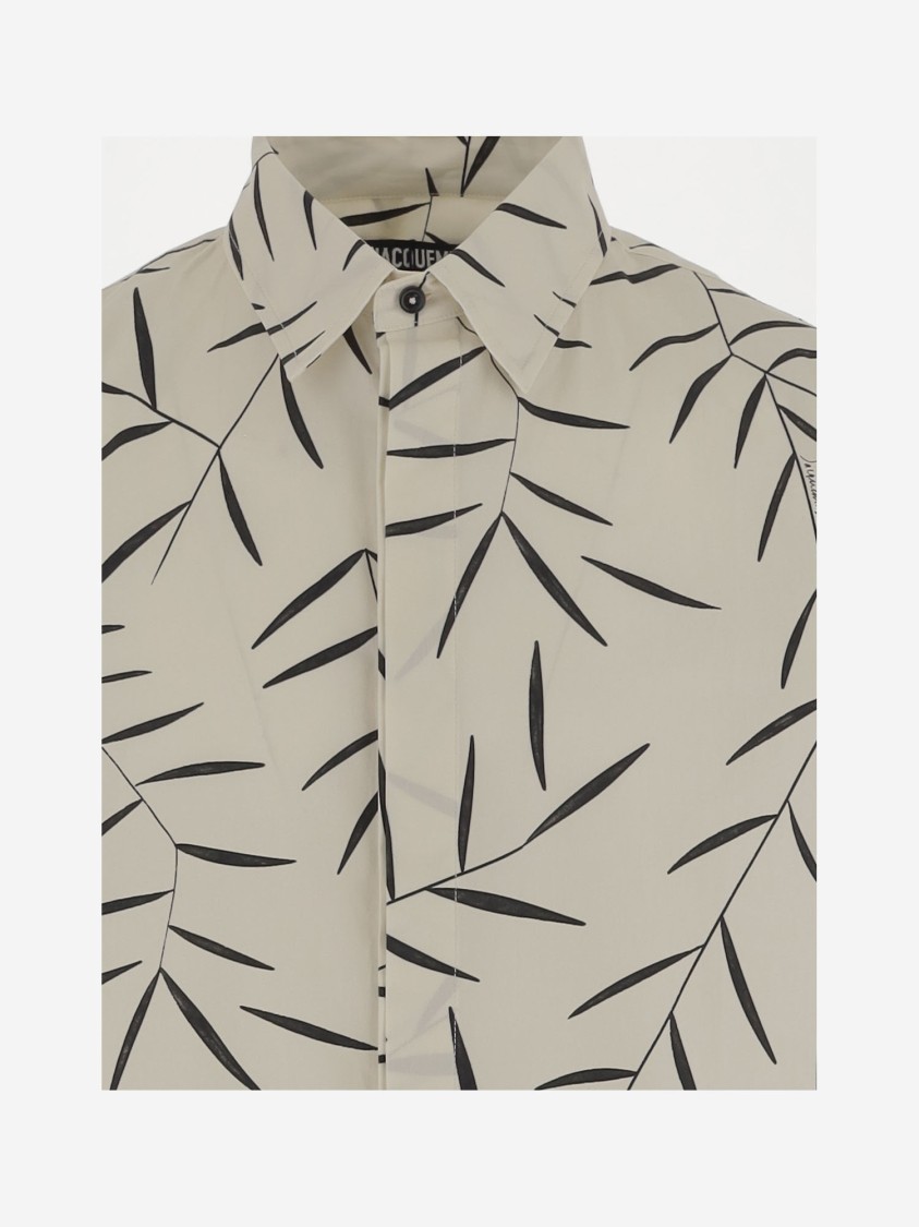 Jacquemus 'simon Leaf Print Shirt' In Neutral