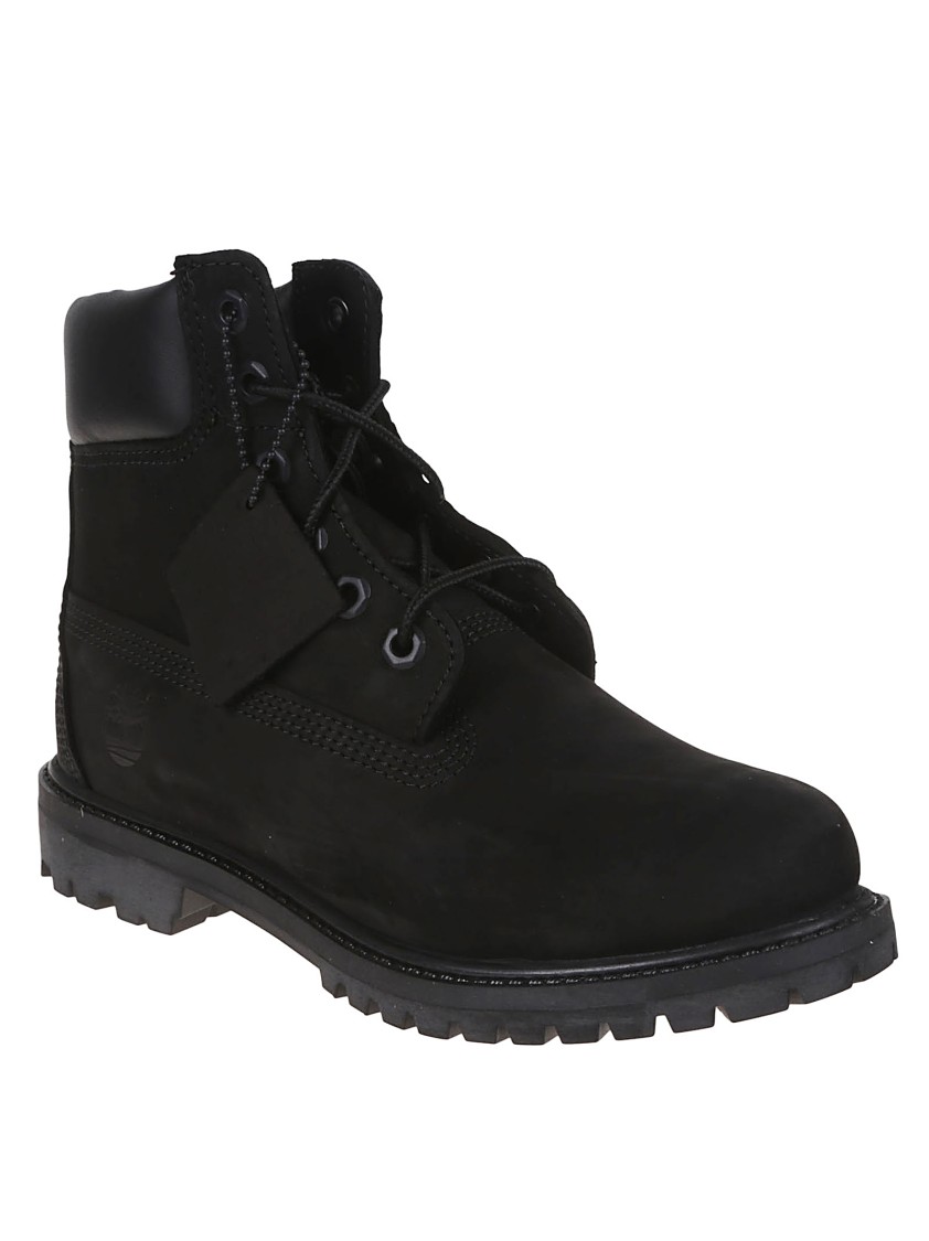 Timberland Womens Black Premium Chunky-sole Leather Boots Eur 41 / 8 Uk In Black