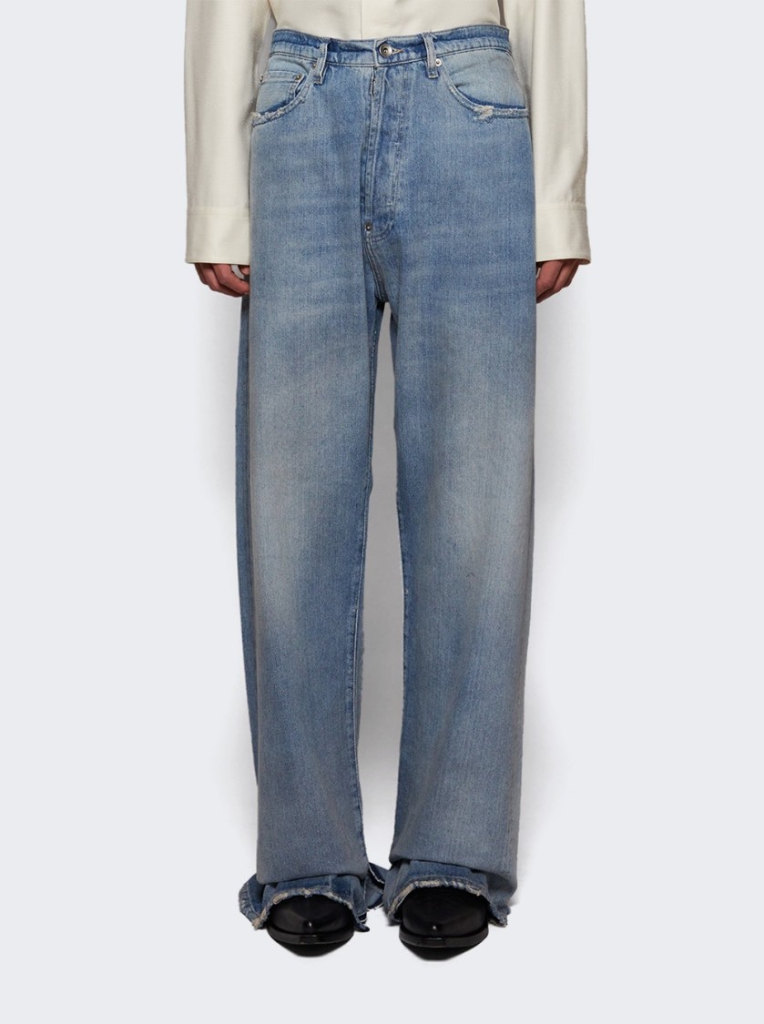 Maison Margiela Buckle Jeans Man Light Blue | ModeSens