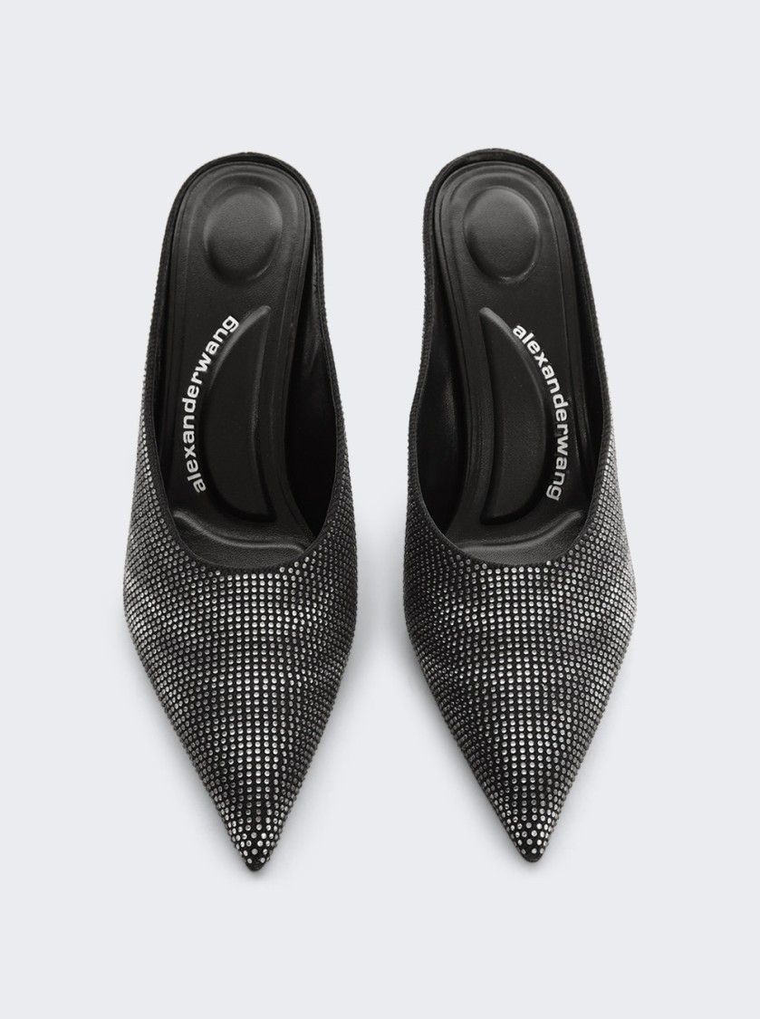 Alexander Wang Irina Mules Crystal Hotfix In Black