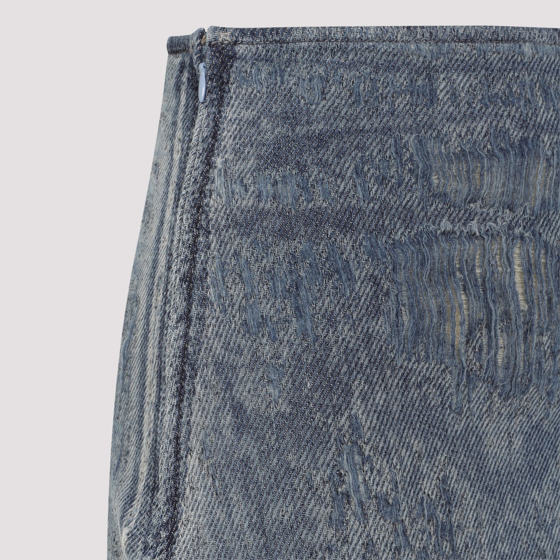Diesel Faded Blue Denim Maxi Skirt With Side Slit In Blue