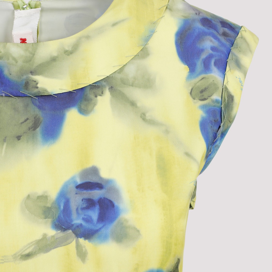 Marni Floral Print Top With Zig-zag Seam Detail