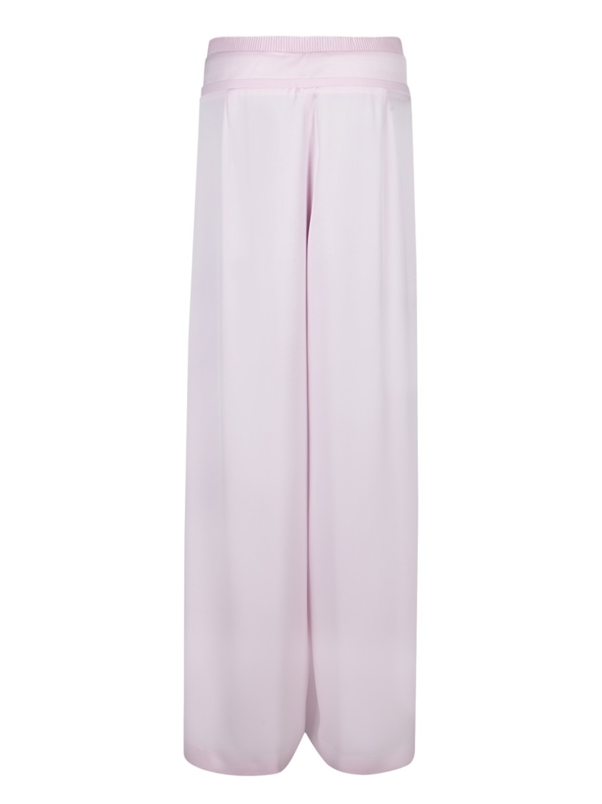 Shop Genny Palazzo Cut Pink Satin Trousers