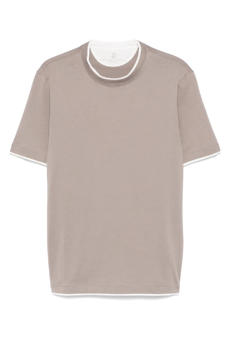 Brunello Cucinelli Relaxed Fit Short-sleeved Crew Neck T-shirt In Brown