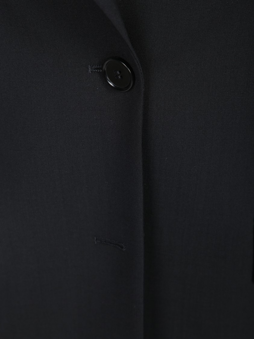 Msgm Tailored Black Jacket With Single Button Closure In Black