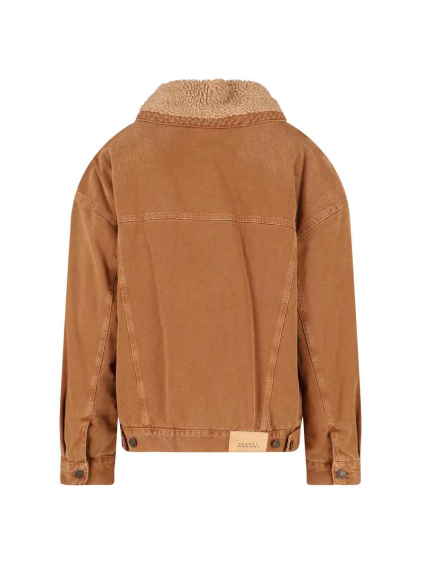 Isabel Marant Classic Brown Jacket With Textured Collar And Functional Pockets In Brown