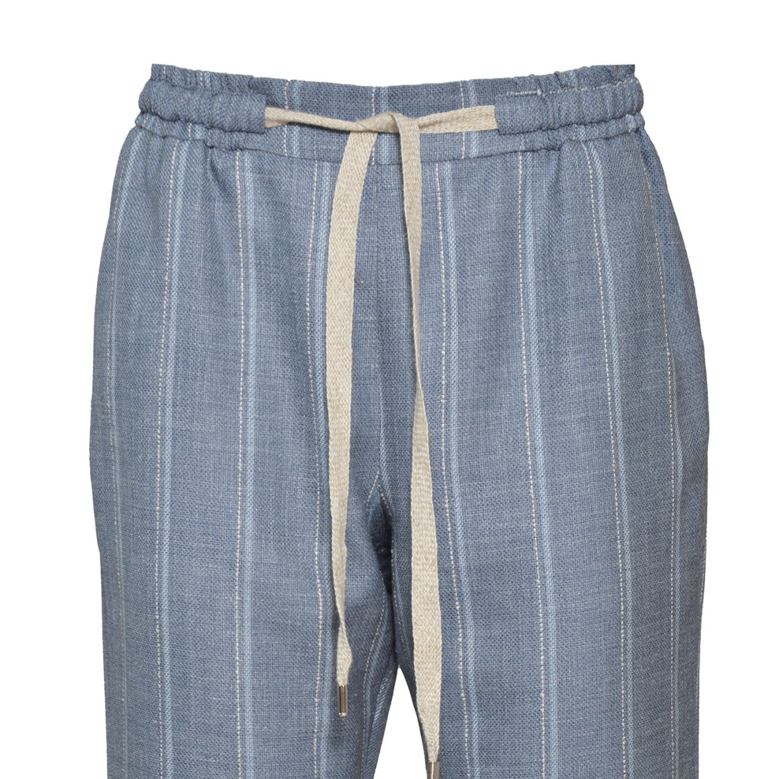 BARBA NAPOLI BARBA JOKE STRAIGHT TROUSERS IN LIGHT BLUE LINEN 