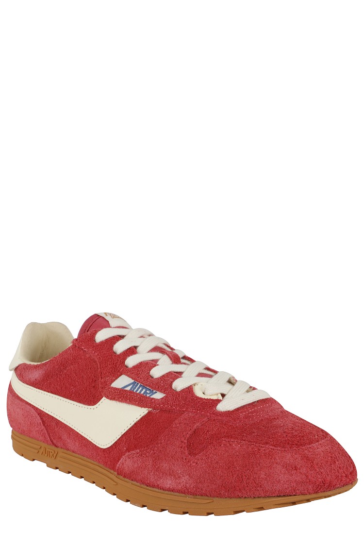 Autry Windspin Sneakers In Suede And Parrot Leather And Rutabaga In Red