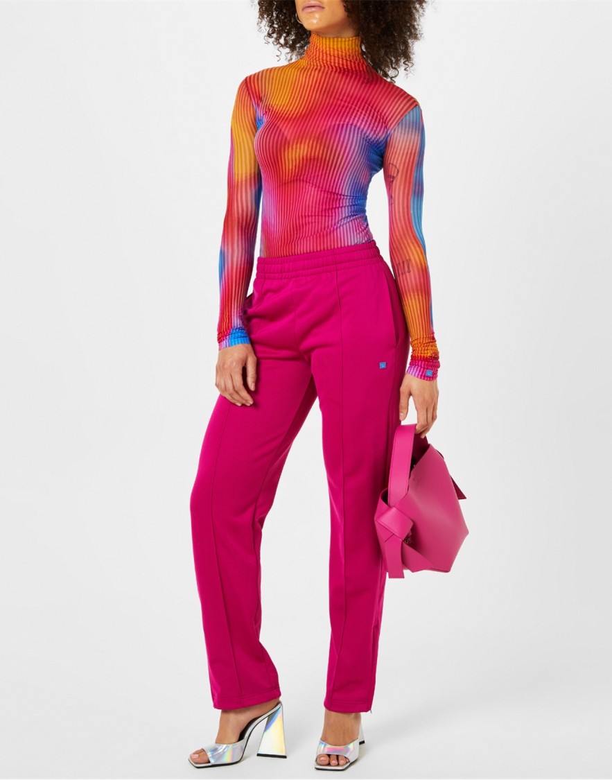 Acne Studios Fuchsia Pink Feist Face Track Pants In Pink