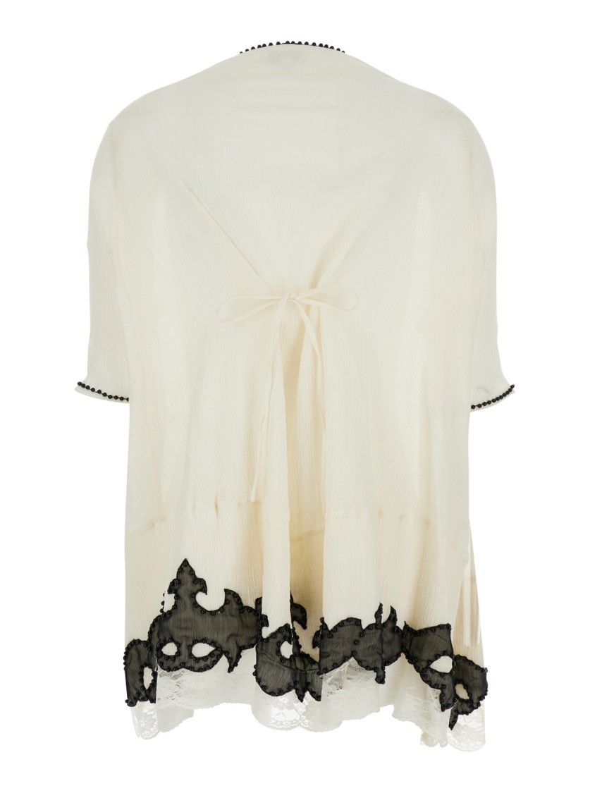 Shop Anjuna Lalla' White Dress With Contrasting Details