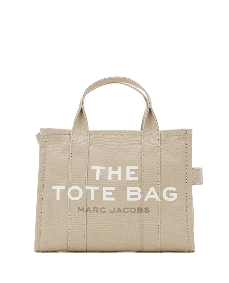 Marc Jacobs Tote Bag With Detachable Strap And Bold Lettering In Neutrals