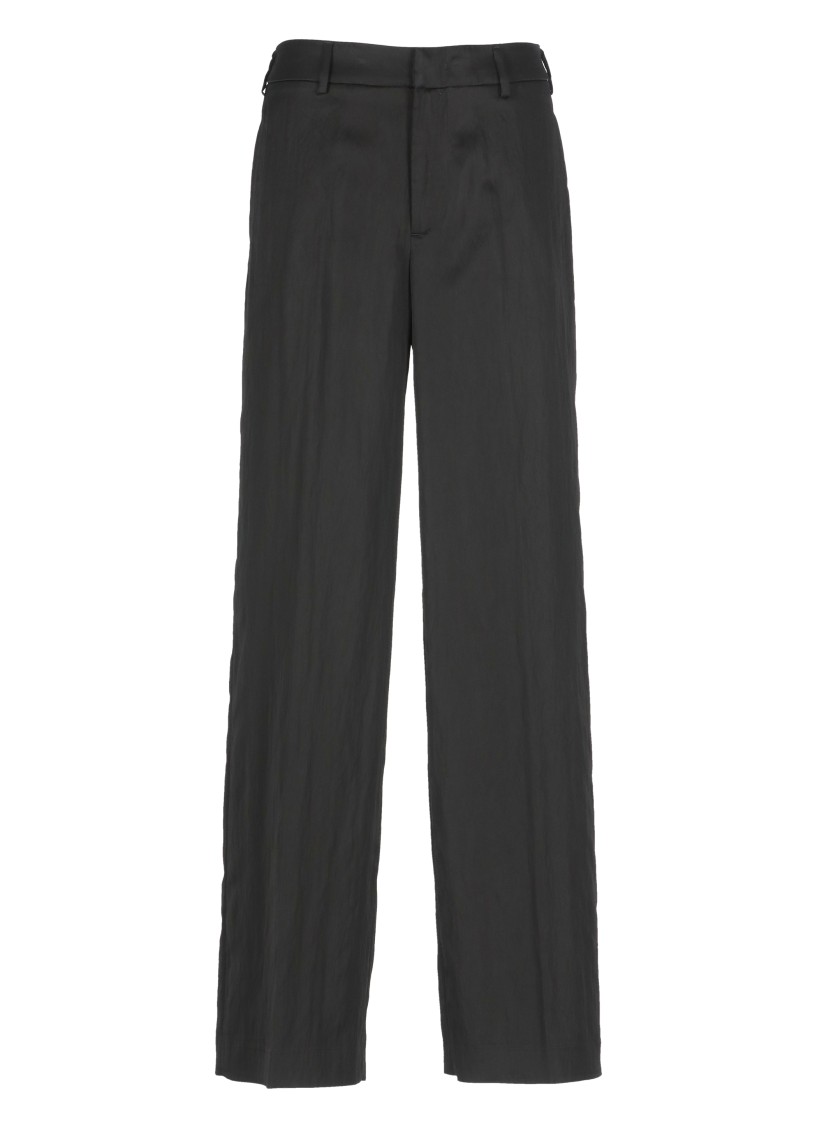 Shop Pt Torino Black Viscose Palazzo Pants With Elegant Waistband