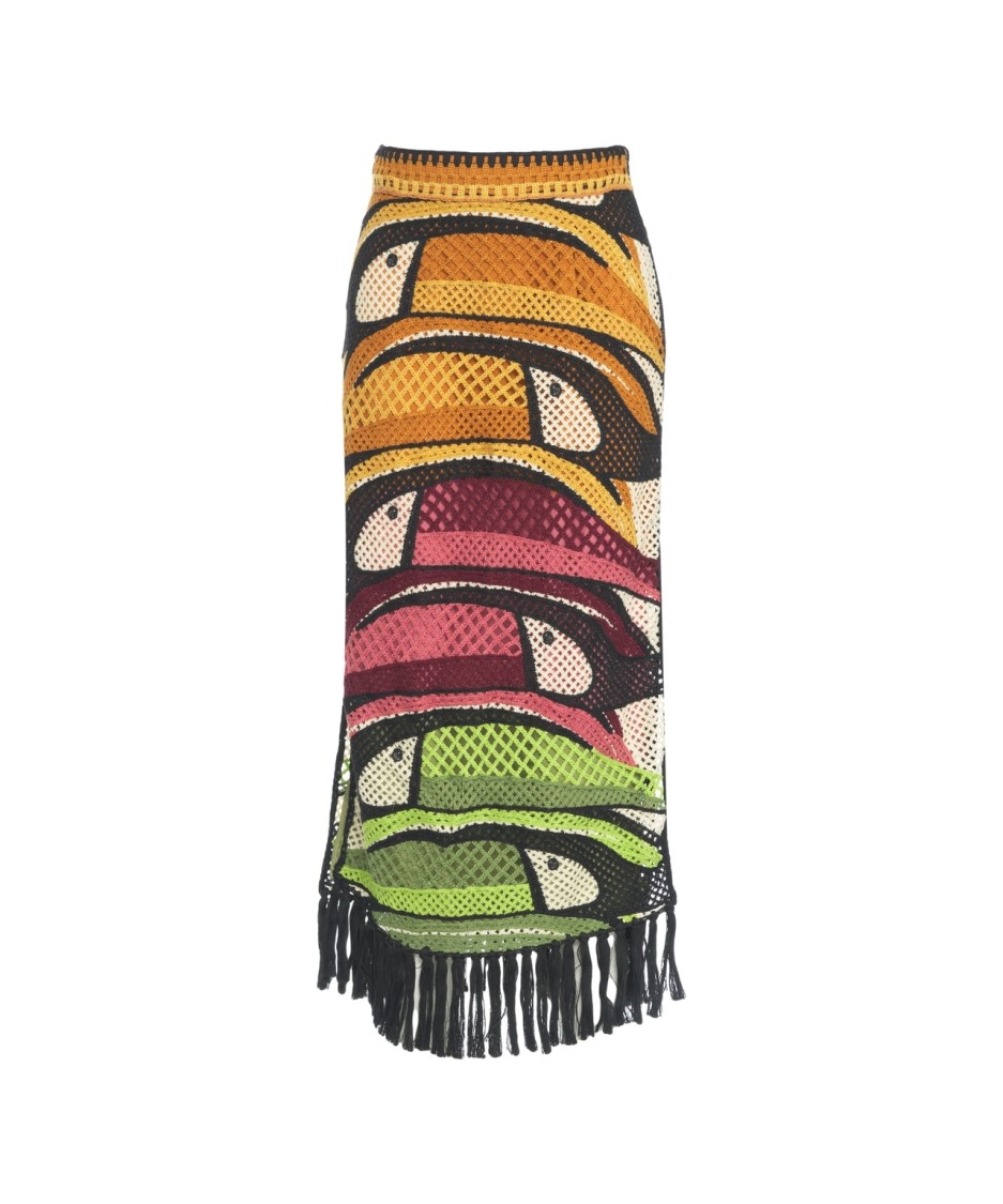 Farm Rio Vibrant Crochet Maxiskirt